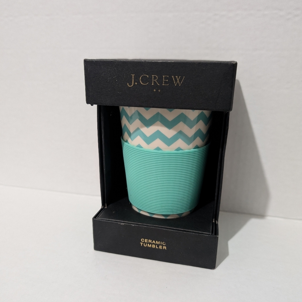 J. Crew Ceramic tumbler travel mug never used